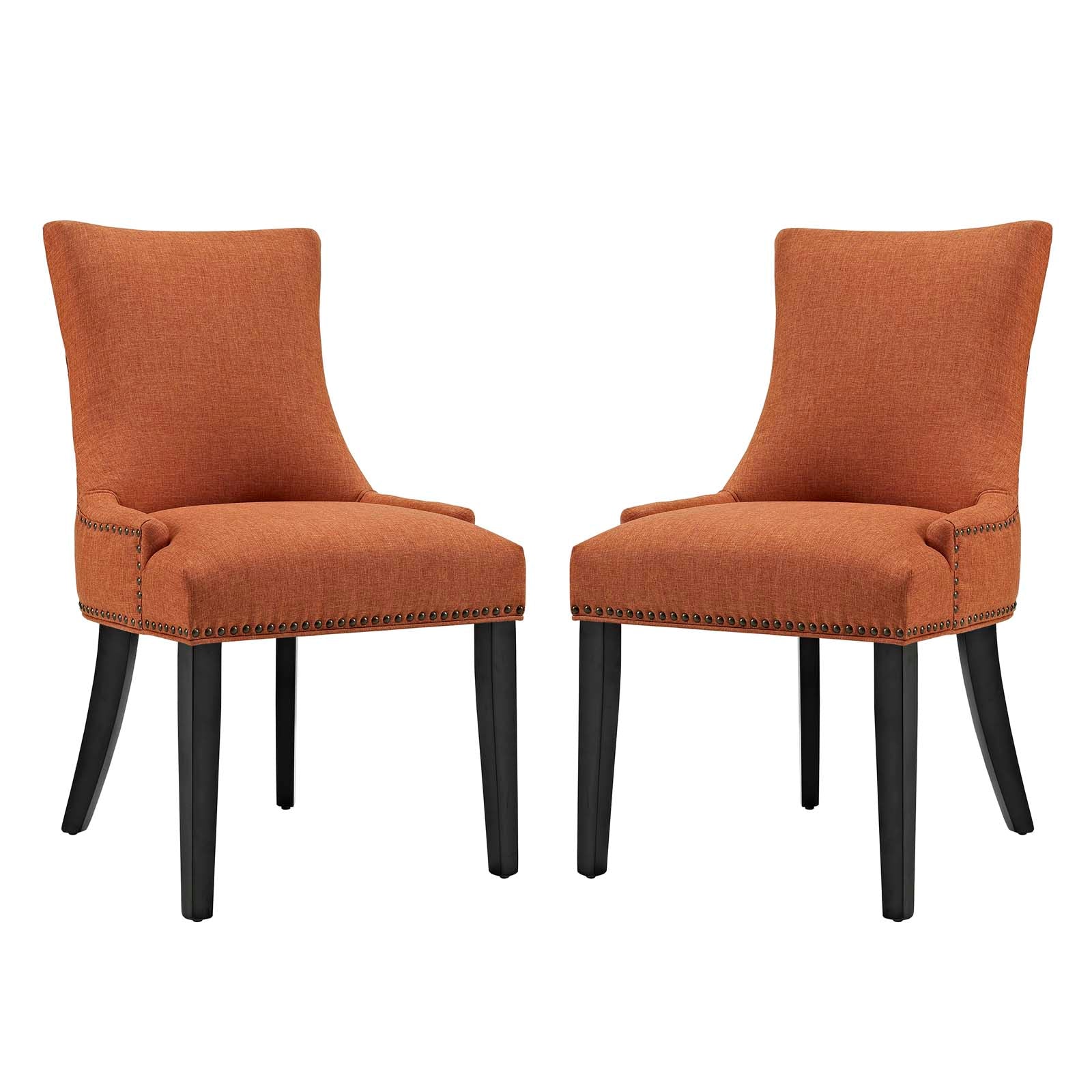 Marquis Elegant Two - Piece Set of Dining Side Chairs with Stylish Hourglass Design, Foam - Padded Seating Comfort and Decorative Nailhead Trim
