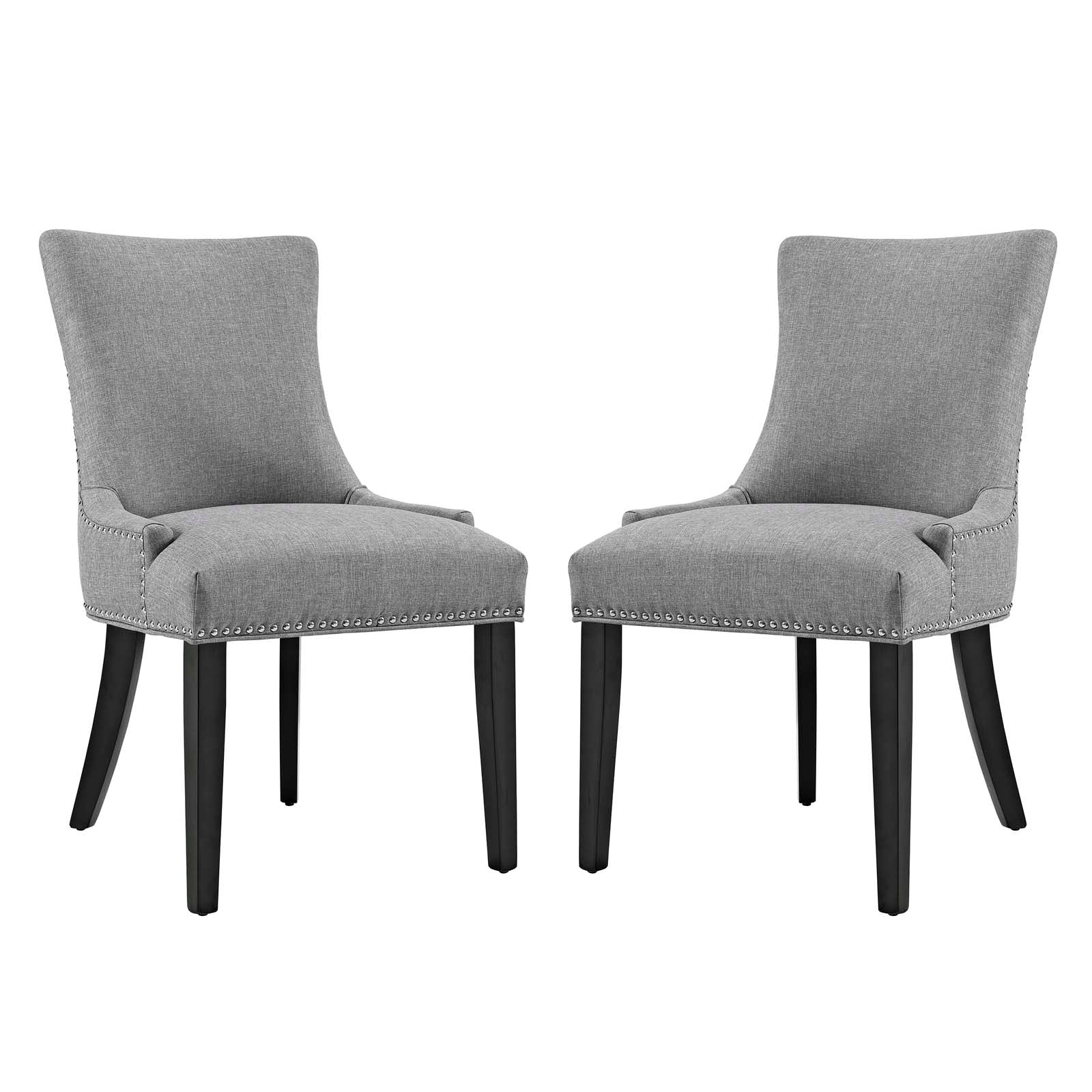 Marquis Elegant Two - Piece Set of Dining Side Chairs with Stylish Hourglass Design, Foam - Padded Seating Comfort and Decorative Nailhead Trim