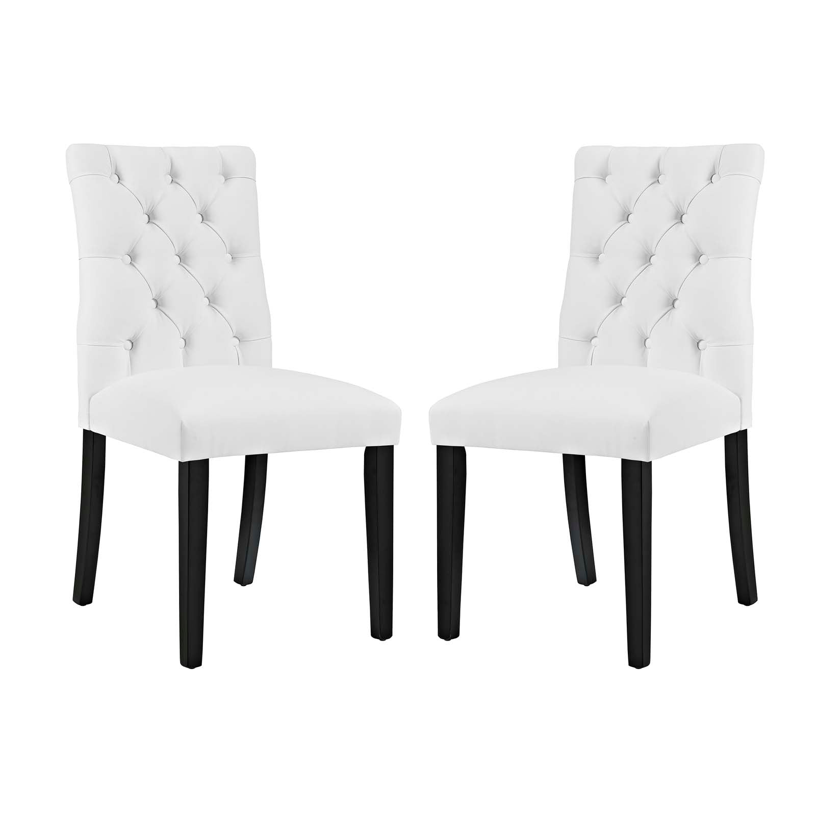 Set of 2 Duchess Dining Chairs - Stylish Curved Design, Tufted Back, and Foam Comfort