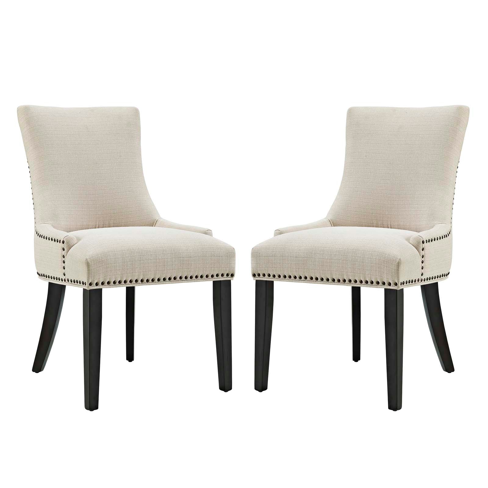 Marquis Elegant Two - Piece Set of Dining Side Chairs with Stylish Hourglass Design, Foam - Padded Seating Comfort and Decorative Nailhead Trim