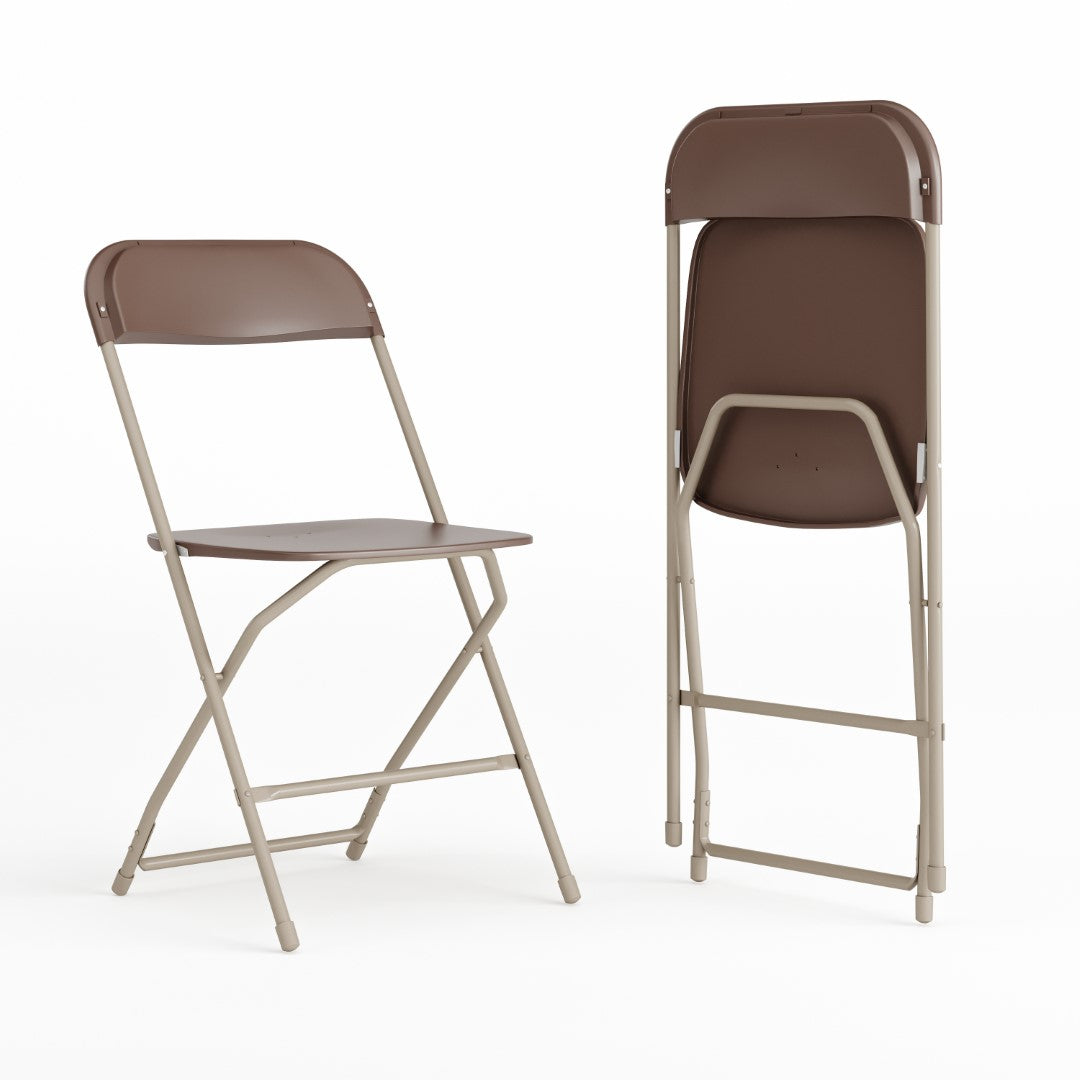 Commercial-Grade High-Capacity Plastic Folding Chairs - A Set of 2 Comfortable and Lightweight Event Seating Solutions with 650LB Weight Capacity