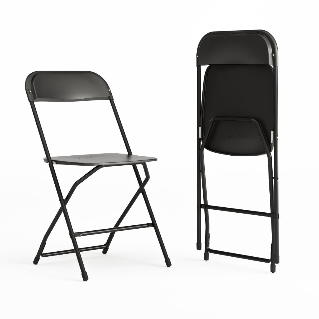 Commercial-Grade High-Capacity Plastic Folding Chairs - A Set of 2 Comfortable and Lightweight Event Seating Solutions with 650LB Weight Capacity