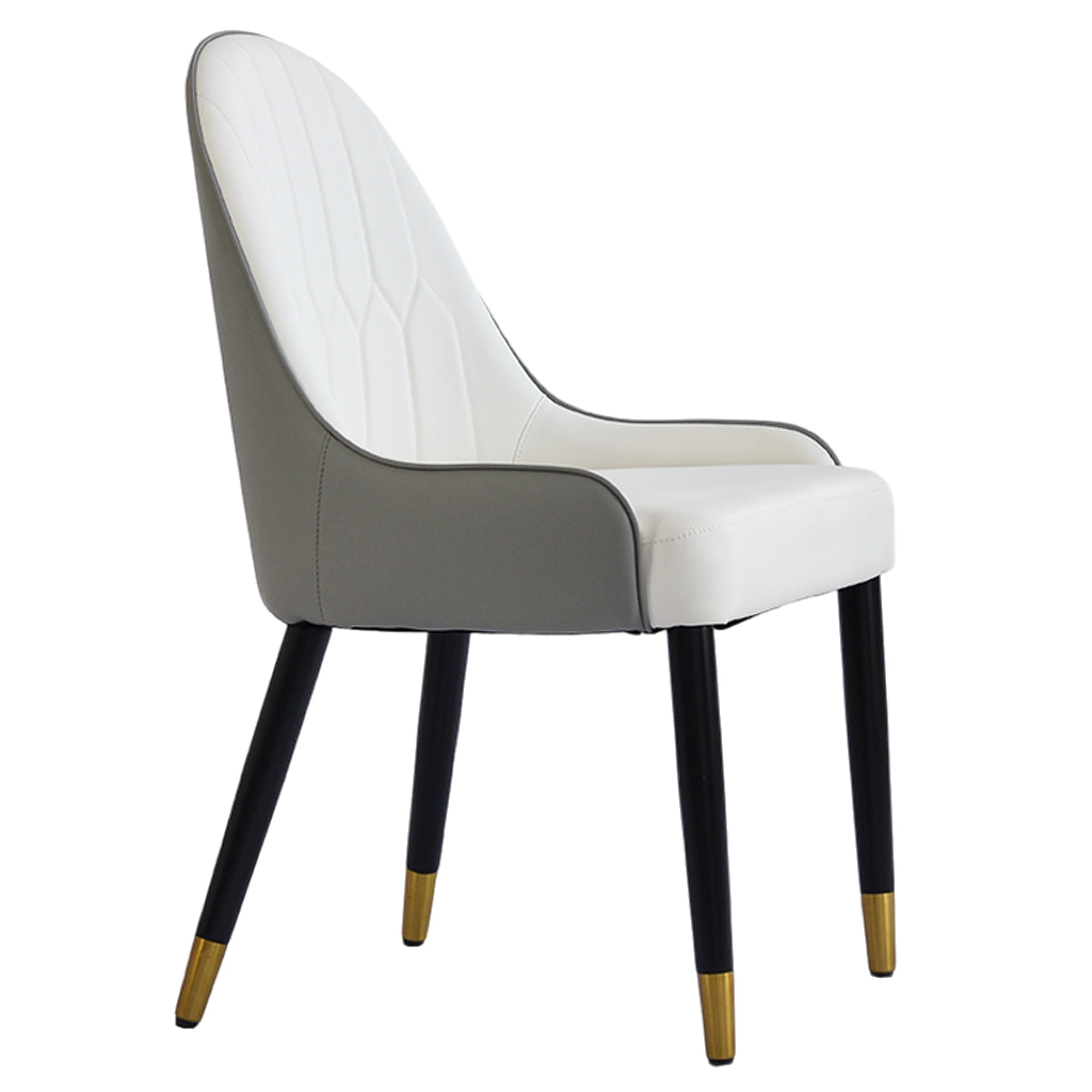 Set of 2 Modern Faux Leather Dining Chairs - Comfortable, Space-Saving with Solid Wood Legs